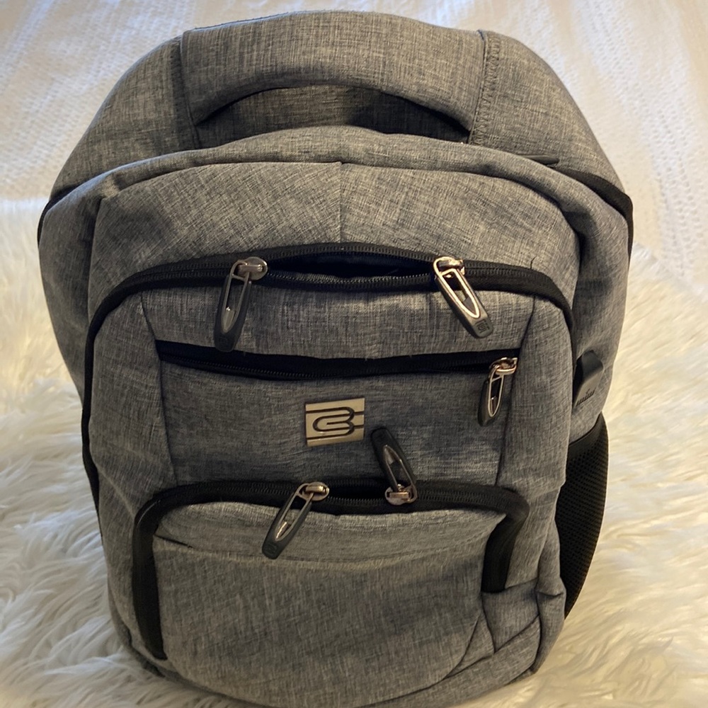 Bruno Cavalli Backpack large color gray and black long 19”wide 16”